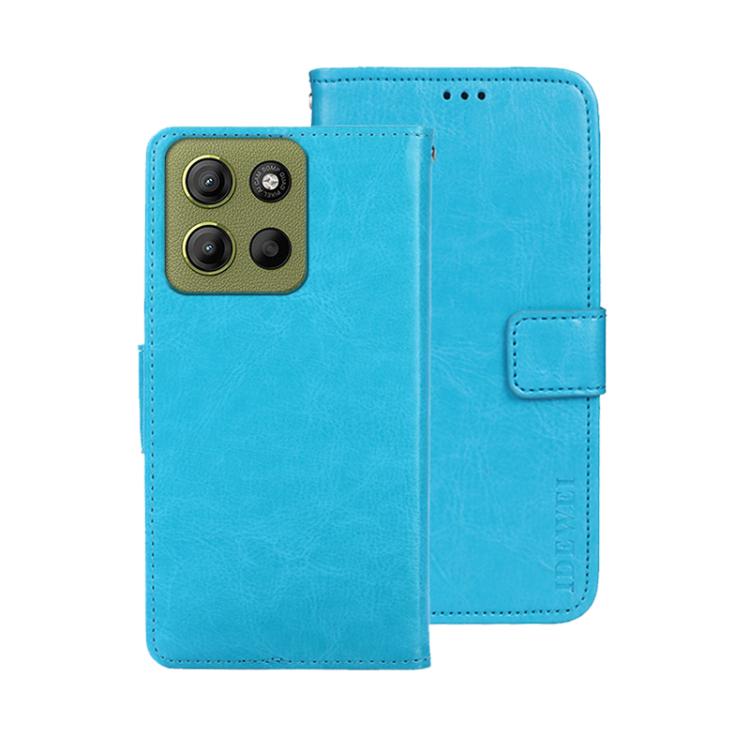 For Motorola Moto G15 Power idewei Crazy Horse Texture Leather Phone Case