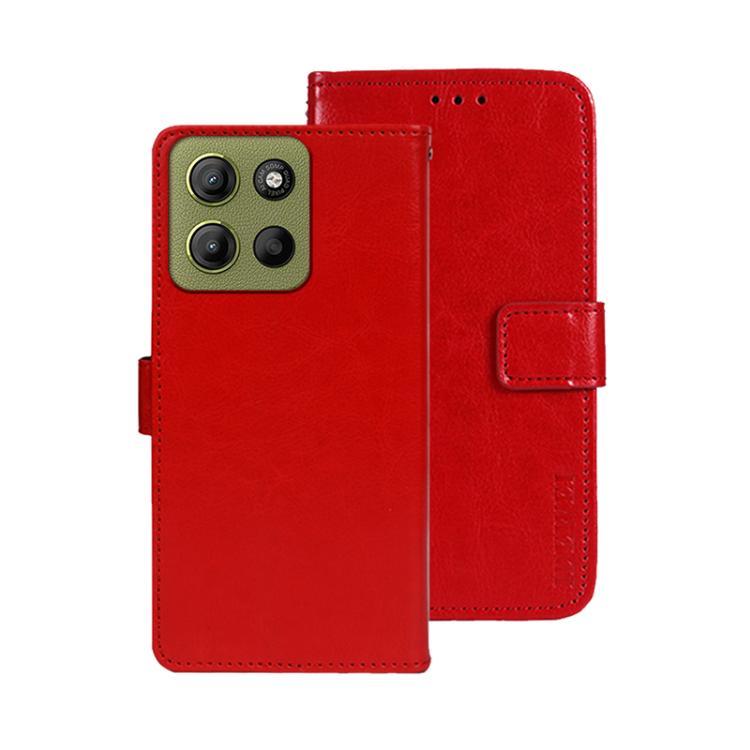 For Motorola Moto G15 Power idewei Crazy Horse Texture Leather Phone Case