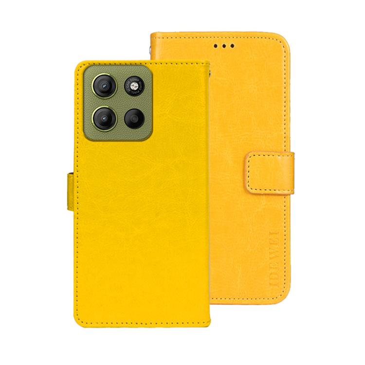 For Motorola Moto G15 Power idewei Crazy Horse Texture Leather Phone Case