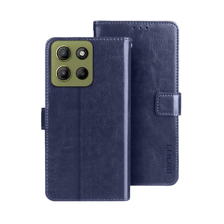 For Motorola Moto G15 Power idewei Crazy Horse Texture Leather Phone Case