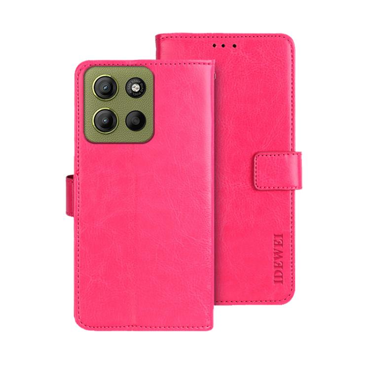 For Motorola Moto G15 Power idewei Crazy Horse Texture Leather Phone Case