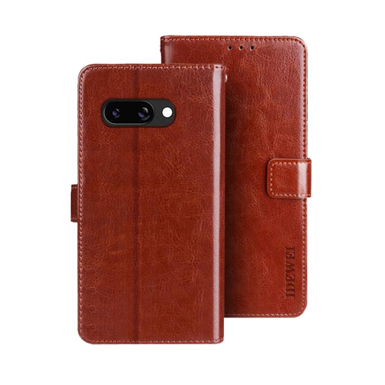 For Google Pixel 9a idewei Crazy Horse Texture Leather Phone Case