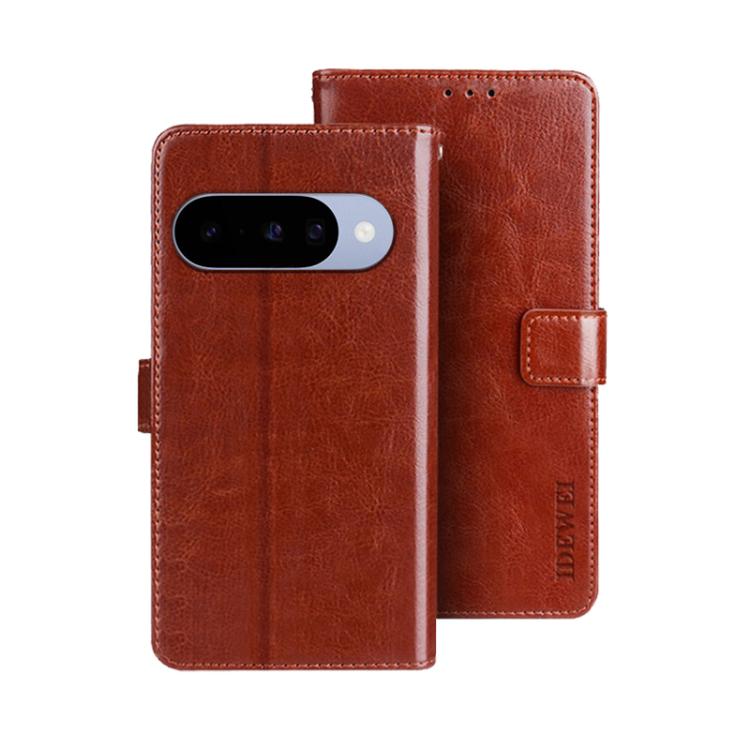 For Google Pixel 10 idewei Crazy Horse Texture Leather Phone Case