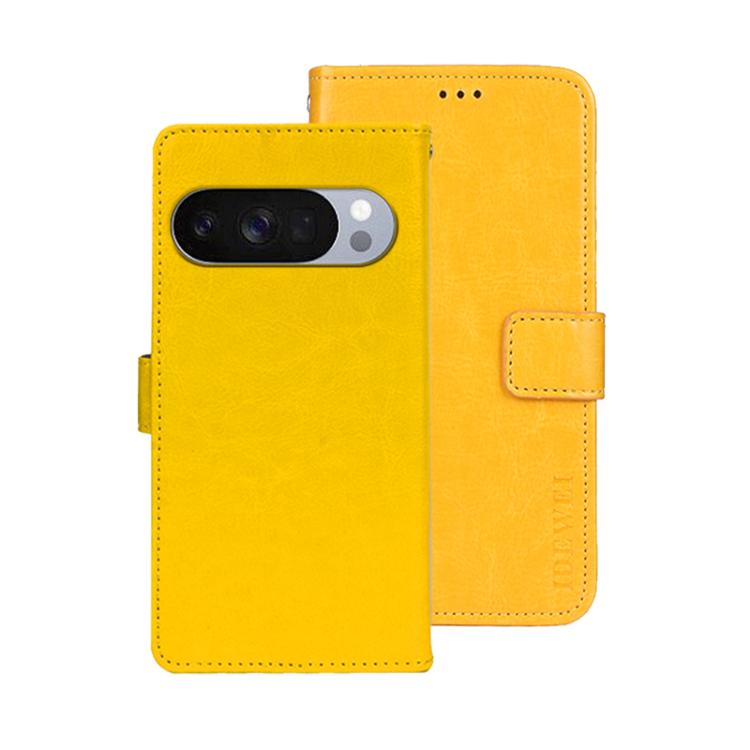 For Google Pixel 10 Pro idewei Crazy Horse Texture Leather Phone Case