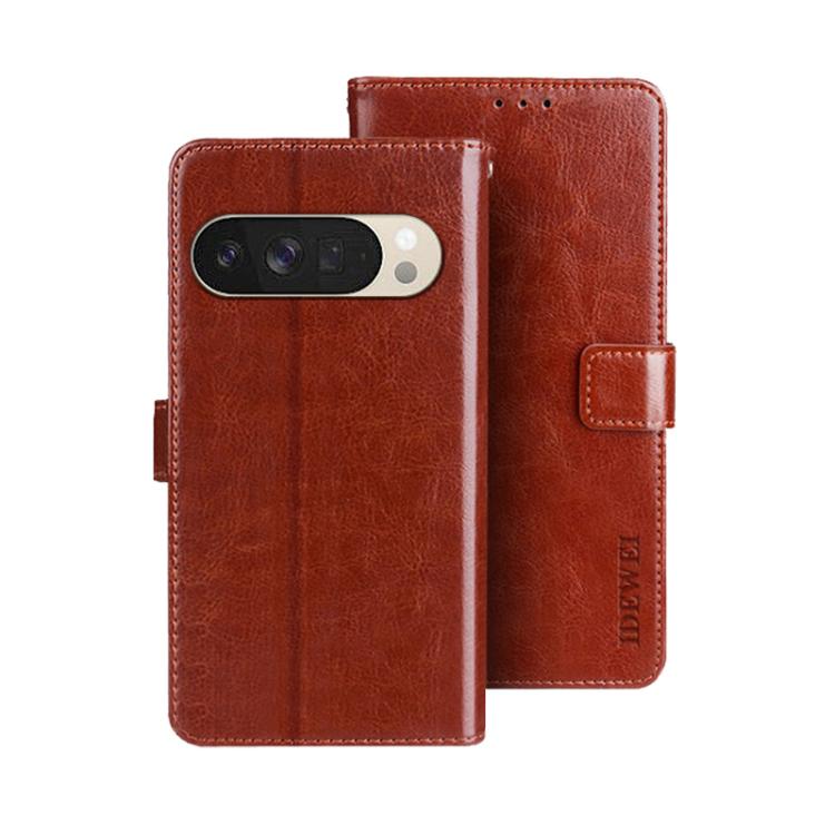 For Google Pixel 10 Pro XL idewei Crazy Horse Texture Leather Phone Case