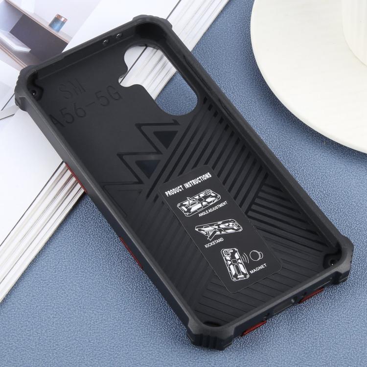 For Samsung Galaxy A56 5G Armor Shockproof TPU + PC Magnetic Phone Case with Holder