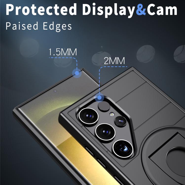 For Samsung Galaxy S25 Ultra 5G Armor MagSafe Ring Holder Phone Case