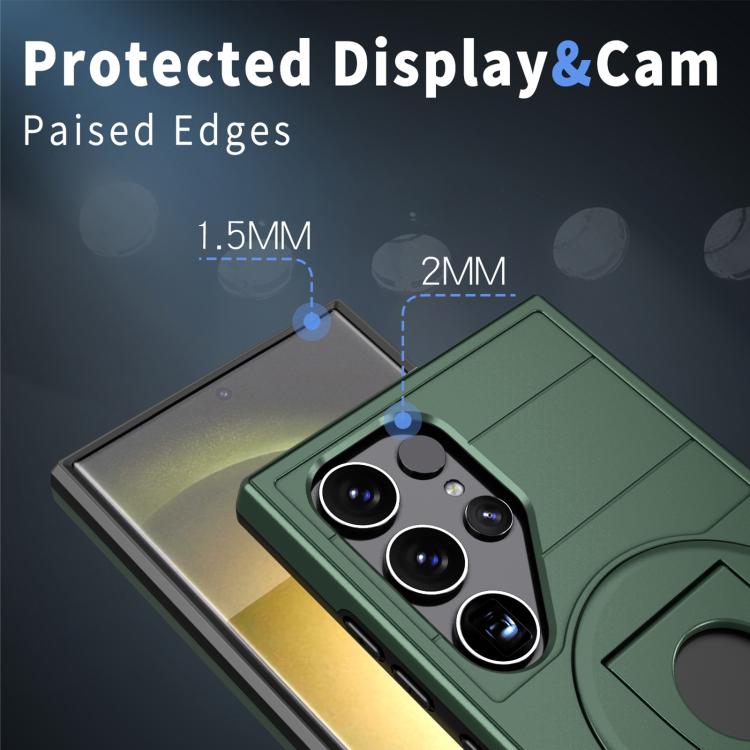 For Samsung Galaxy S25 Ultra 5G Armor MagSafe Ring Holder Phone Case