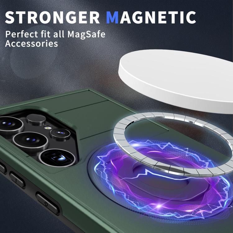 For Samsung Galaxy S25 Ultra 5G Armor MagSafe Ring Holder Phone Case