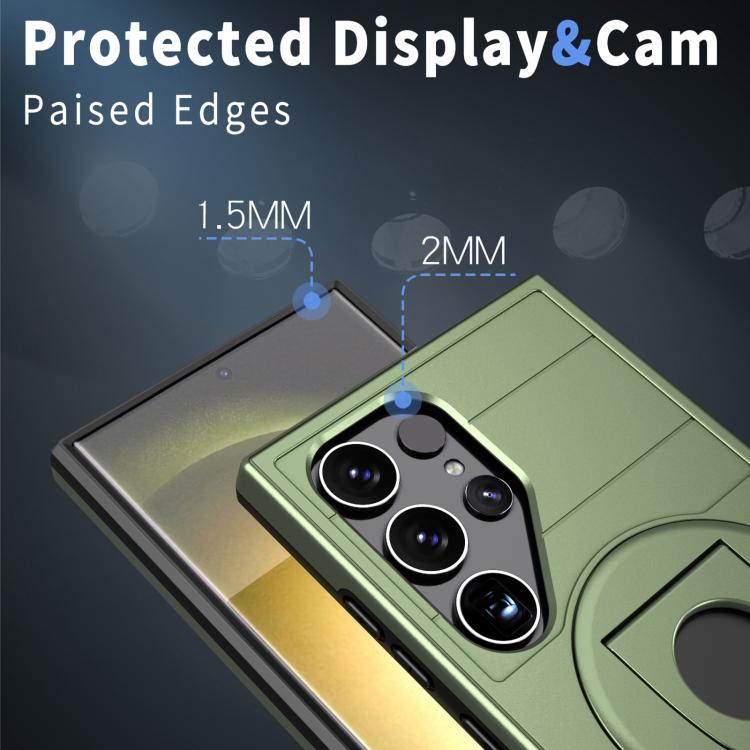 For Samsung Galaxy S25 Ultra 5G Armor MagSafe Ring Holder Phone Case