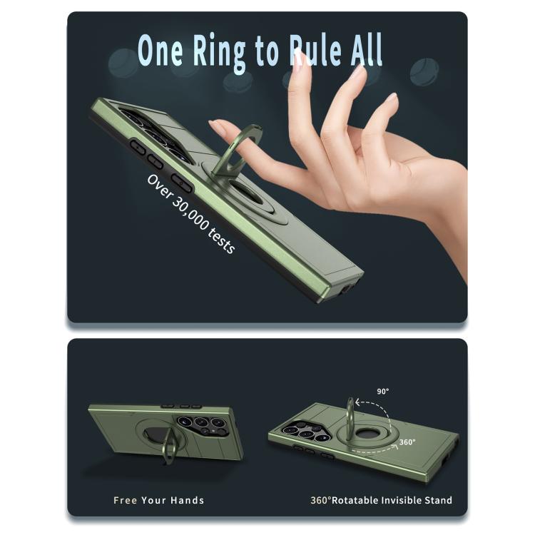 For Samsung Galaxy S25 Ultra 5G Armor MagSafe Ring Holder Phone Case