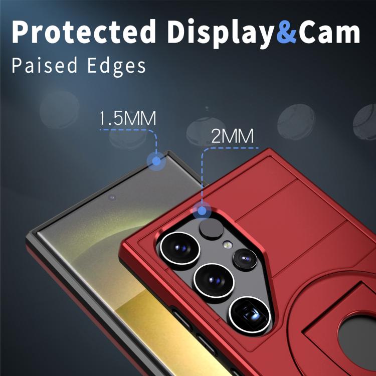 For Samsung Galaxy S25 Ultra 5G Armor MagSafe Ring Holder Phone Case