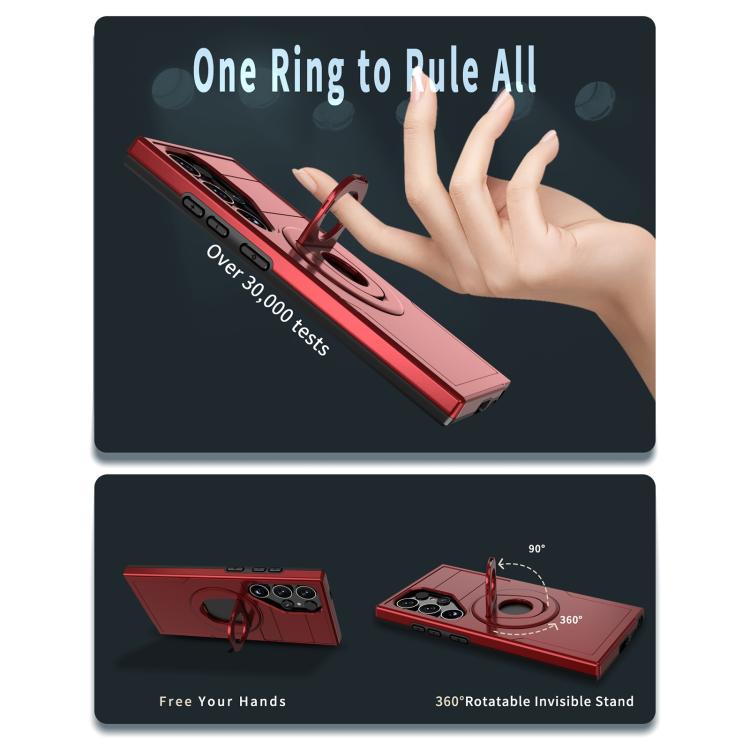 For Samsung Galaxy S25 Ultra 5G Armor MagSafe Ring Holder Phone Case