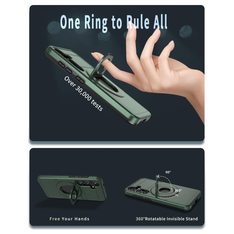 For Samsung Galaxy S25+ 5G Armor MagSafe Ring Holder Phone Case