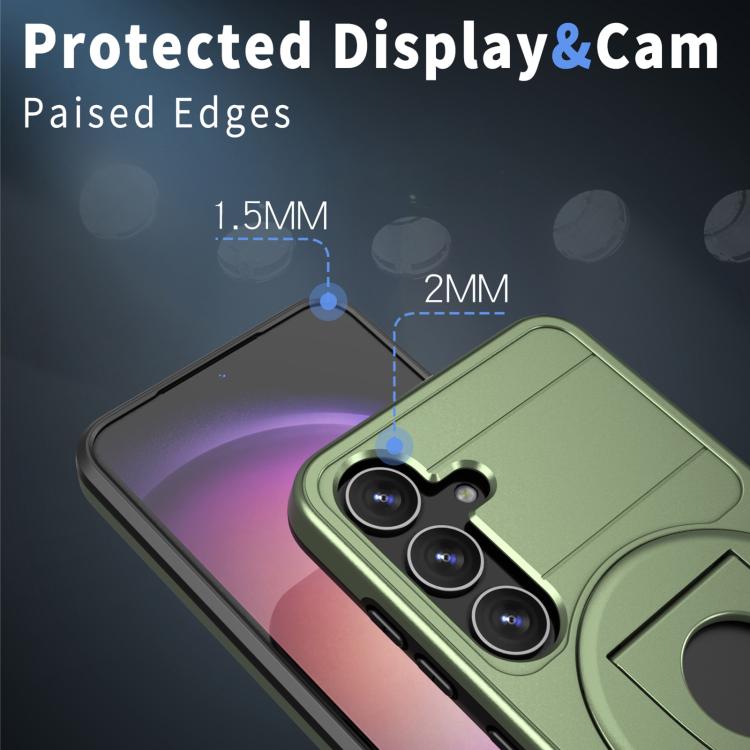 For Samsung Galaxy S25+ 5G Armor MagSafe Ring Holder Phone Case
