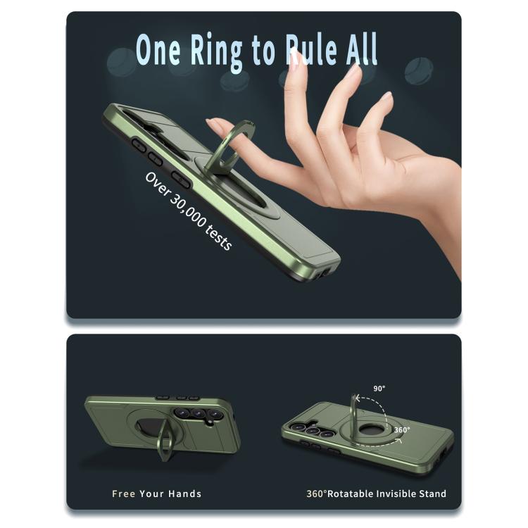 For Samsung Galaxy S25+ 5G Armor MagSafe Ring Holder Phone Case