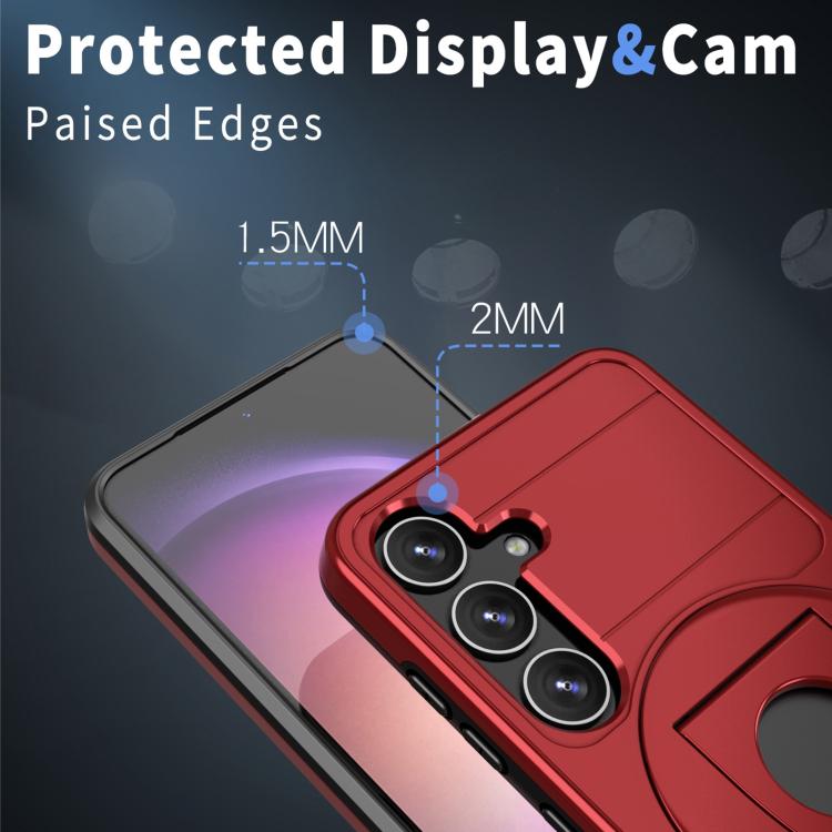 For Samsung Galaxy S25+ 5G Armor MagSafe Ring Holder Phone Case
