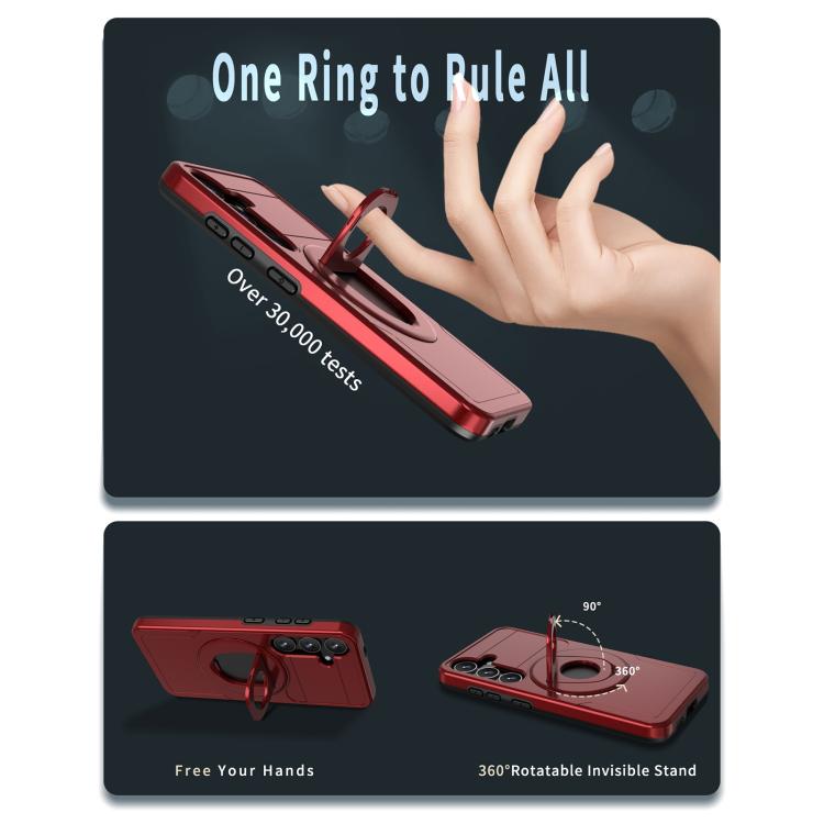 For Samsung Galaxy S25+ 5G Armor MagSafe Ring Holder Phone Case