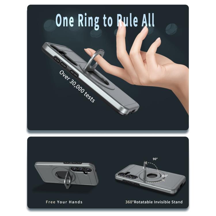 For Samsung Galaxy S25+ 5G Armor MagSafe Ring Holder Phone Case