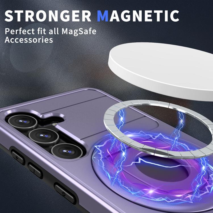 For Samsung Galaxy S25+ 5G Armor MagSafe Ring Holder Phone Case