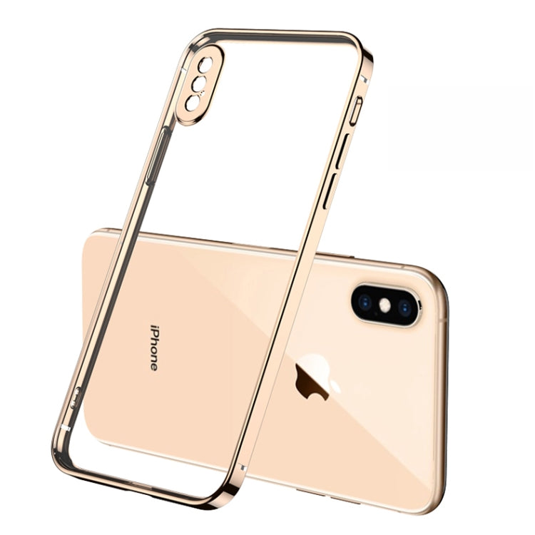 For iPhone X GKK Straight Edge Phantom TPU + Plating Protective Case