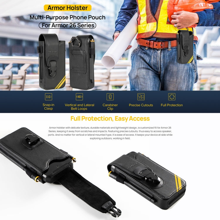 For Ulefone Armor 26 Ultra Ulefone Armor Holster Multi-Purpose Phone Pouch Waist Bag - Black
