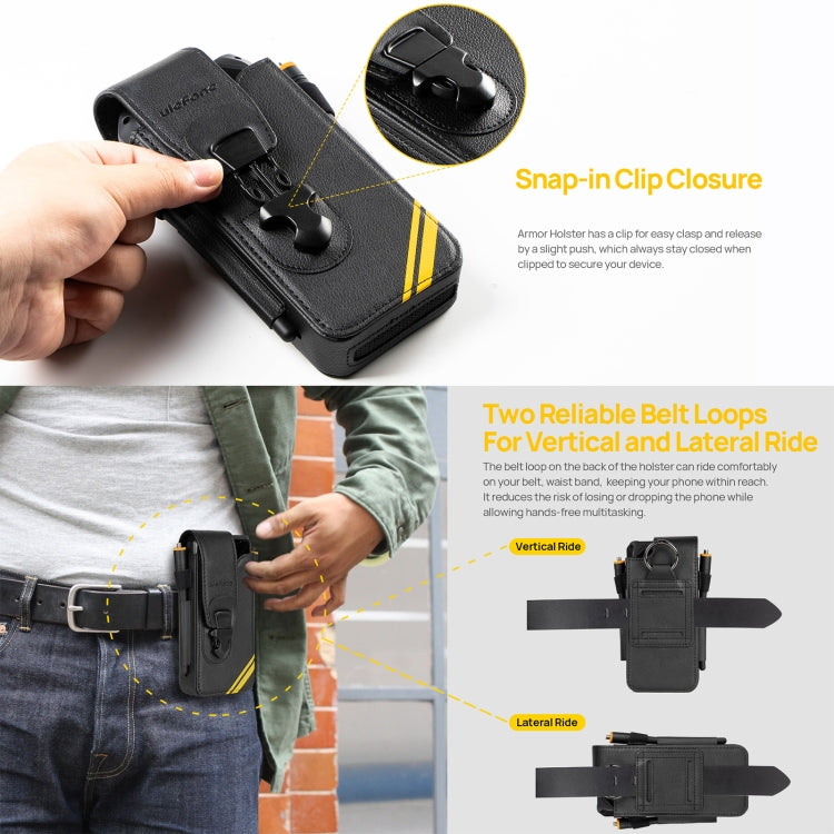For Ulefone Armor 26 Ultra Ulefone Armor Holster Multi-Purpose Phone Pouch Waist Bag - Black