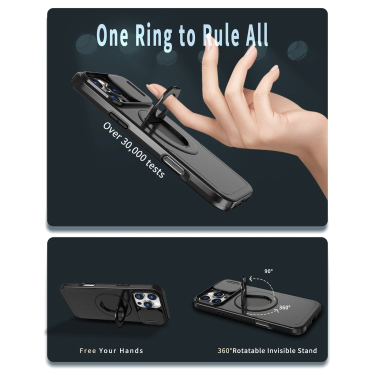 For iPhone 16 Pro Max Camshield MagSafe Ring Holder Armor Phone Case