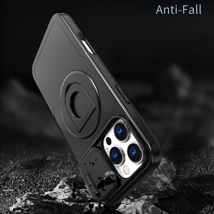 For iPhone 16 Pro Camshield MagSafe Ring Holder Armor Phone Case