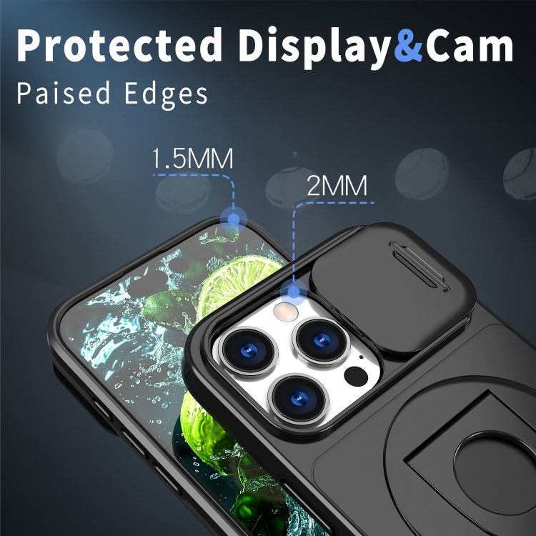 For iPhone 16 Pro Camshield MagSafe Ring Holder Armor Phone Case