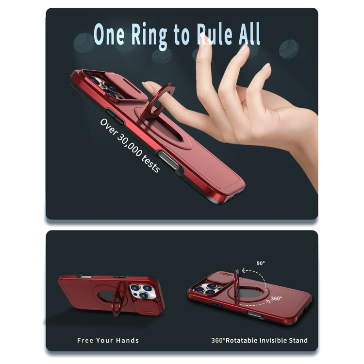 For iPhone 16 Pro Camshield MagSafe Ring Holder Armor Phone Case