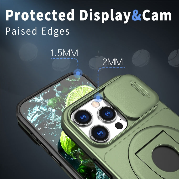 For iPhone 16 Pro Camshield MagSafe Ring Holder Armor Phone Case