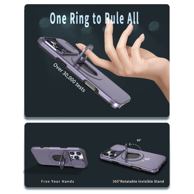 For iPhone 16 Pro Camshield MagSafe Ring Holder Armor Phone Case