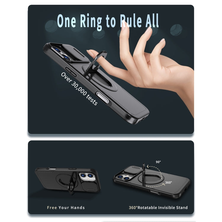 For iPhone 16 Camshield MagSafe Ring Holder Armor Phone Case