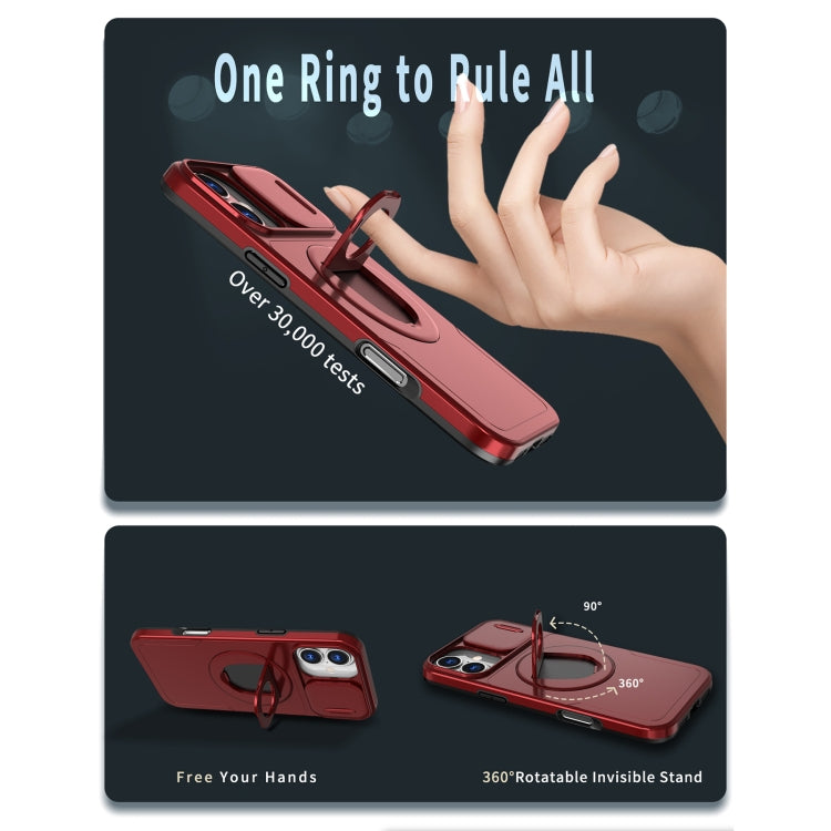 For iPhone 16 Camshield MagSafe Ring Holder Armor Phone Case