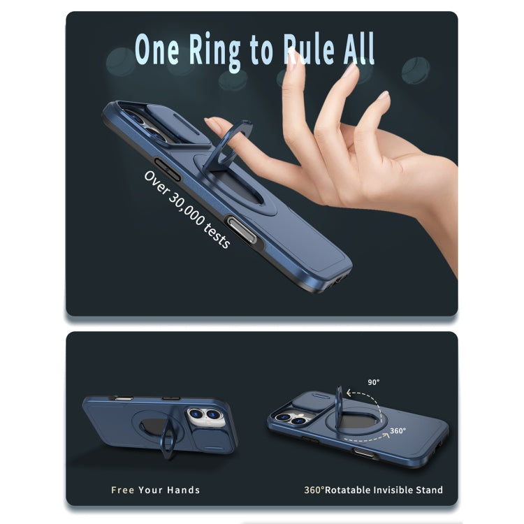 For iPhone 16 Camshield MagSafe Ring Holder Armor Phone Case