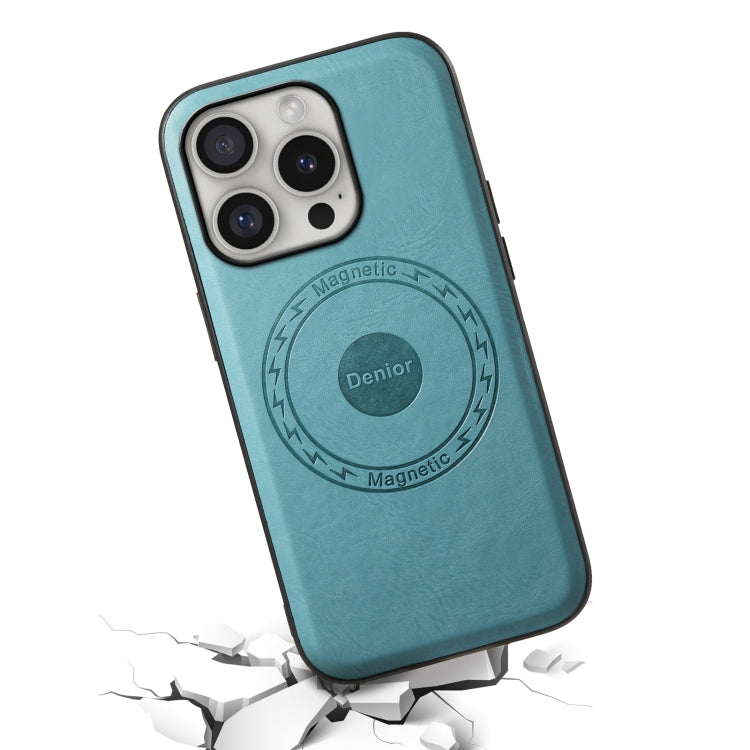 For iPhone 16 Pro Max Denior Cowhide Texture Leather MagSafe Phone Case