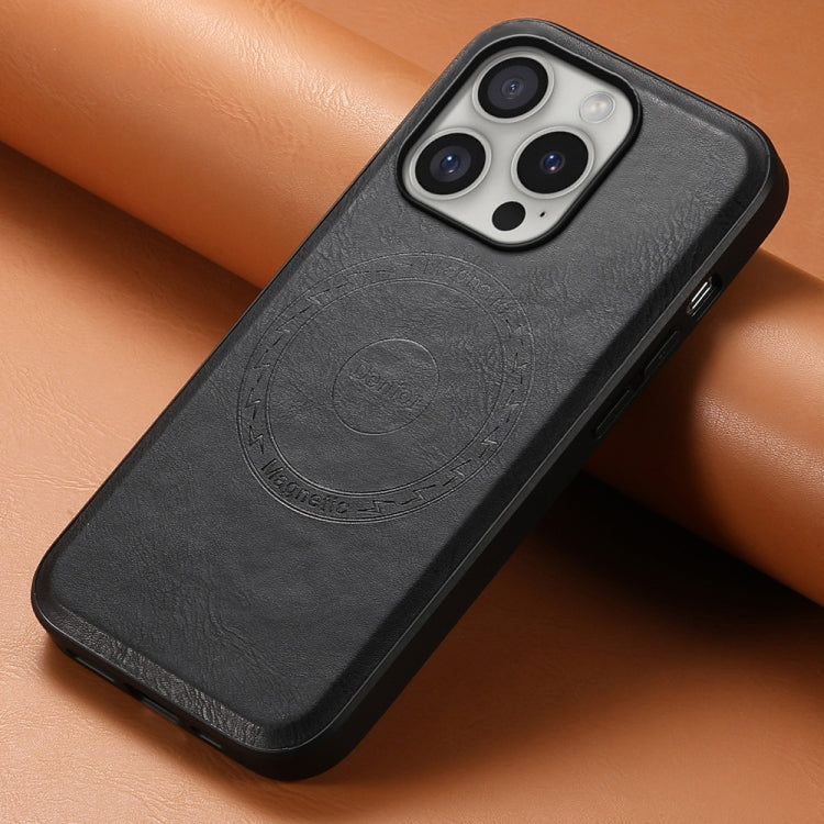 For iPhone 16 Pro Max Denior Cowhide Texture Leather MagSafe Phone Case