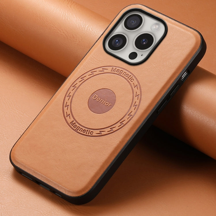For iPhone 16 Pro Max Denior Cowhide Texture Leather MagSafe Phone Case