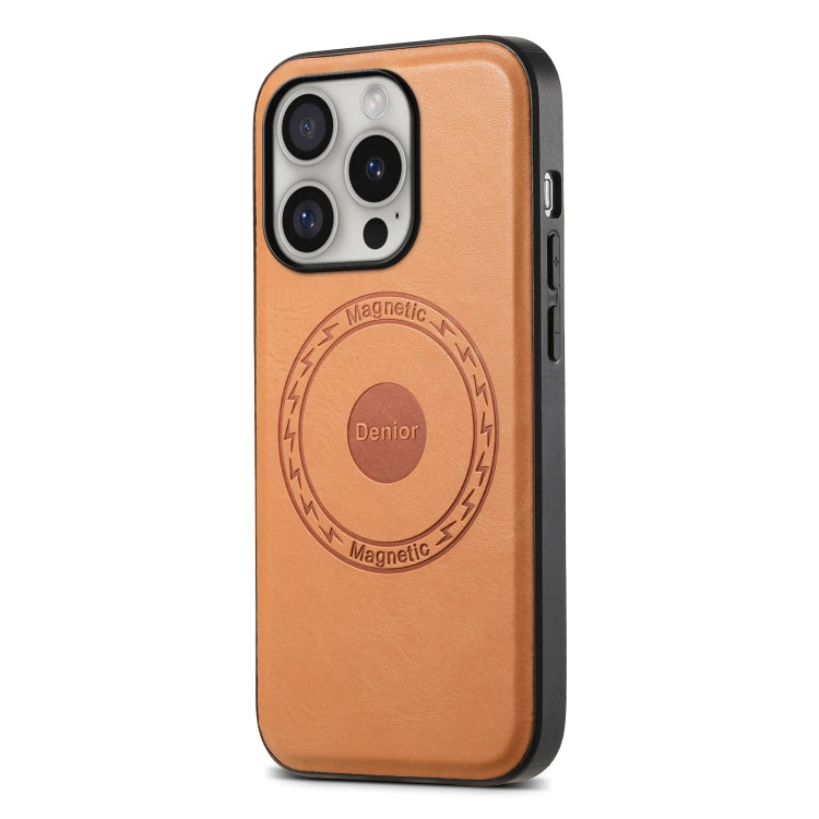 For iPhone 16 Pro Max Denior Cowhide Texture Leather MagSafe Phone Case