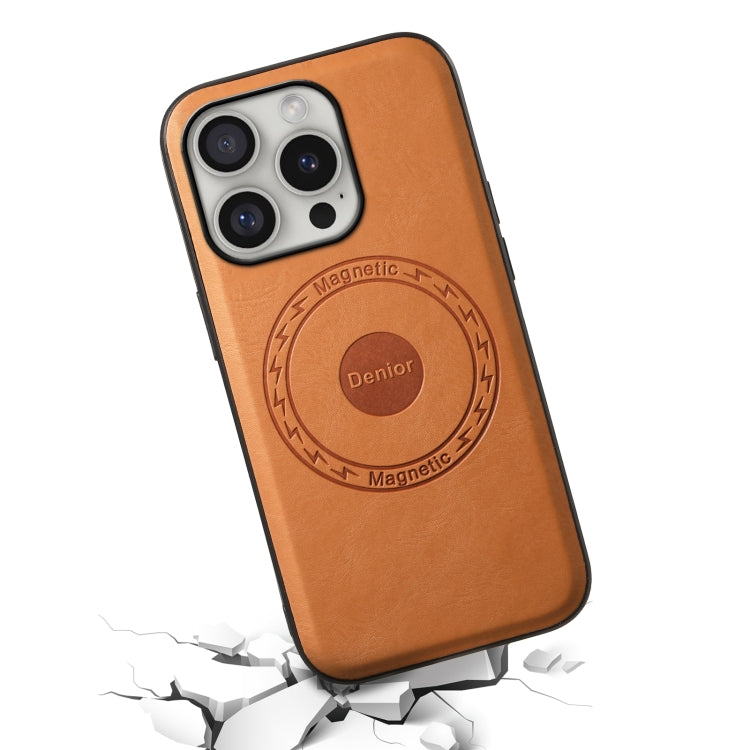 For iPhone 16 Pro Max Denior Cowhide Texture Leather MagSafe Phone Case
