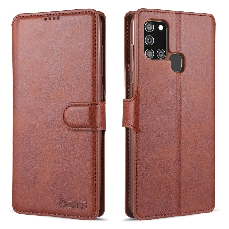For Samsung Galaxy A21s AZNS Calf Texture Horizontal Flip Leather Case with Holder & Card Slots & Wallet & Photo Frame