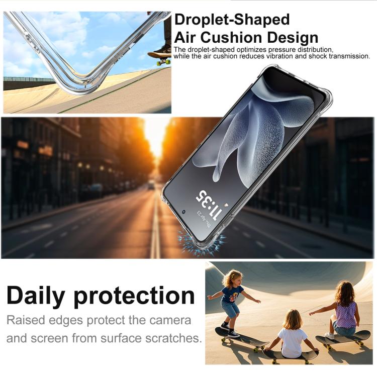 For Motorola Moto X70 Air 5G/Edge 70 5G imak Shockproof Airbag TPU Phone Case - Transparent
