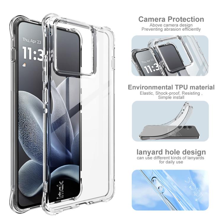 For Motorola Moto X70 Air 5G/Edge 70 5G imak Shockproof Airbag TPU Phone Case - Transparent