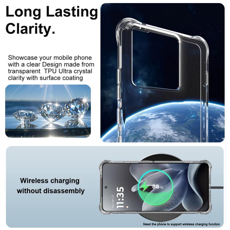 For Motorola Moto X70 Air 5G/Edge 70 5G imak Shockproof Airbag TPU Phone Case - Transparent