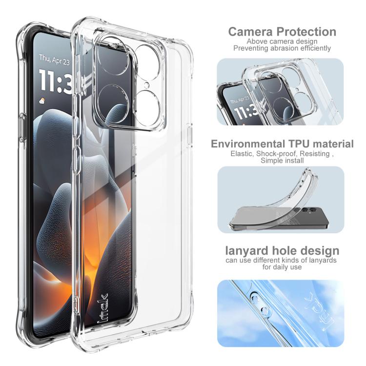 For Motorola Edge 70 Ultra 5G imak Shockproof Airbag TPU Phone Case - Transparent