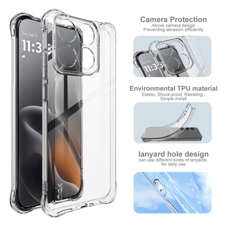 For Motorola Edge 70 Fusion 5G imak Shockproof Airbag TPU Phone Case - Transparent