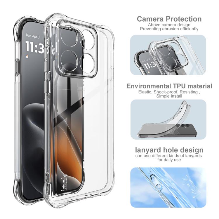 For Motorola Edge 5G 2026 imak Shockproof Airbag TPU Phone Case - Transparent