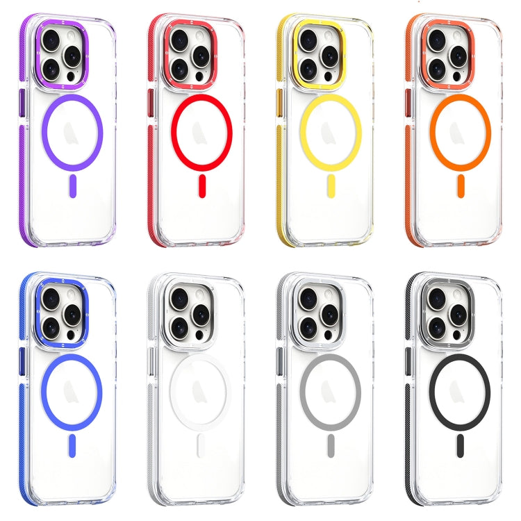 For iPhone 16 Pro Dual-Color Clear Acrylic Hybrid TPU MagSafe Phone Case