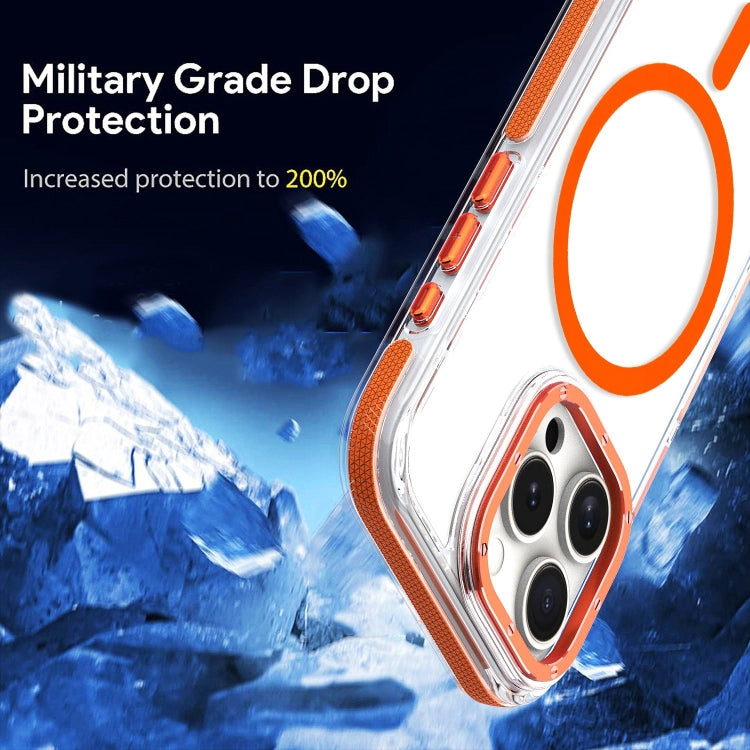 For iPhone 16 Pro Max Dual-Color Clear Acrylic Hybrid TPU MagSafe Phone Case